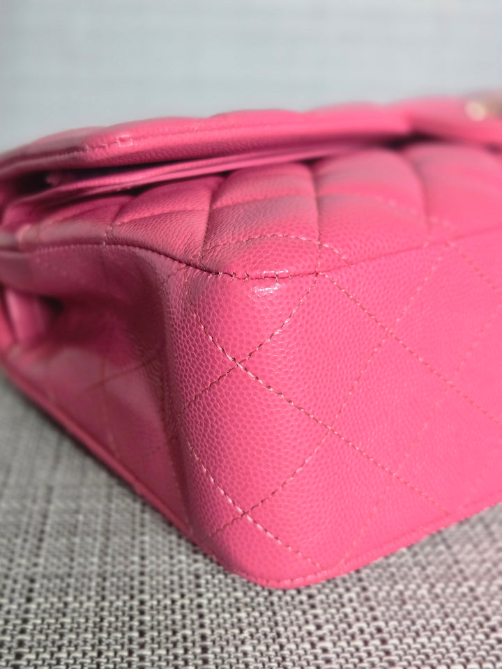 Chanel series 27 19C Collection Barbie Pink Caviar LGHW Medium ML Timeless Classic Double Flap Bag