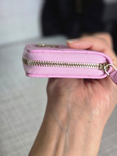 Load image into Gallery viewer, Chanel 23P collection 2023 Mauve undertone Pink Caviar Big Logo LGHW Zippy Coin Purse 2023 with mint green lining
