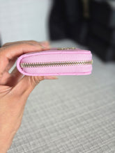 Load image into Gallery viewer, Chanel 23P collection 2023 Mauve undertone Pink Caviar Big Logo LGHW Zippy Coin Purse 2023 with mint green lining
