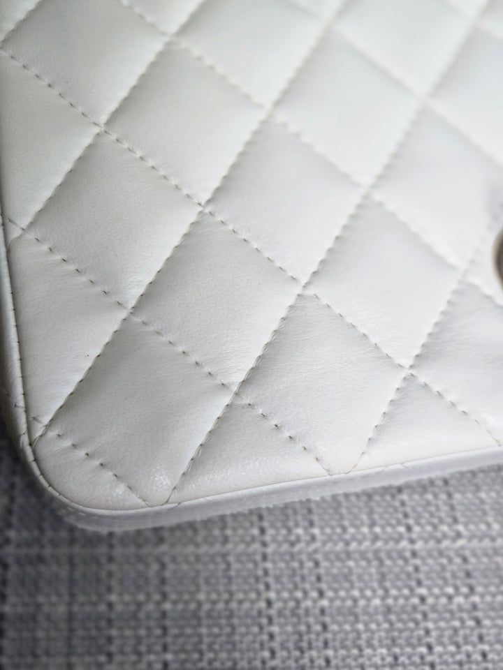 CHANEL series 23 2016 White Lambskin LGHW Mini Rectangular Flap Bag
