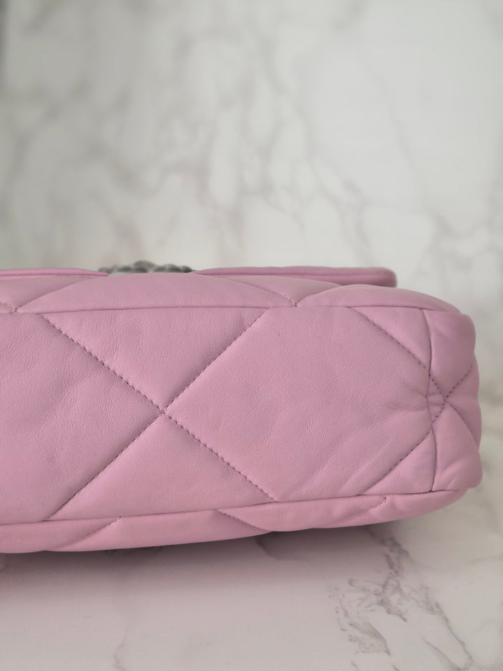 CHANEL 19 size Small in Pink Lambskin SHW 22B 2022 Flap Bag with Top Handle