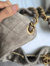 Load image into Gallery viewer, CHANEL 25 Size Small 25K collection Dark Grey Suede aged GHW Hobo Bag
