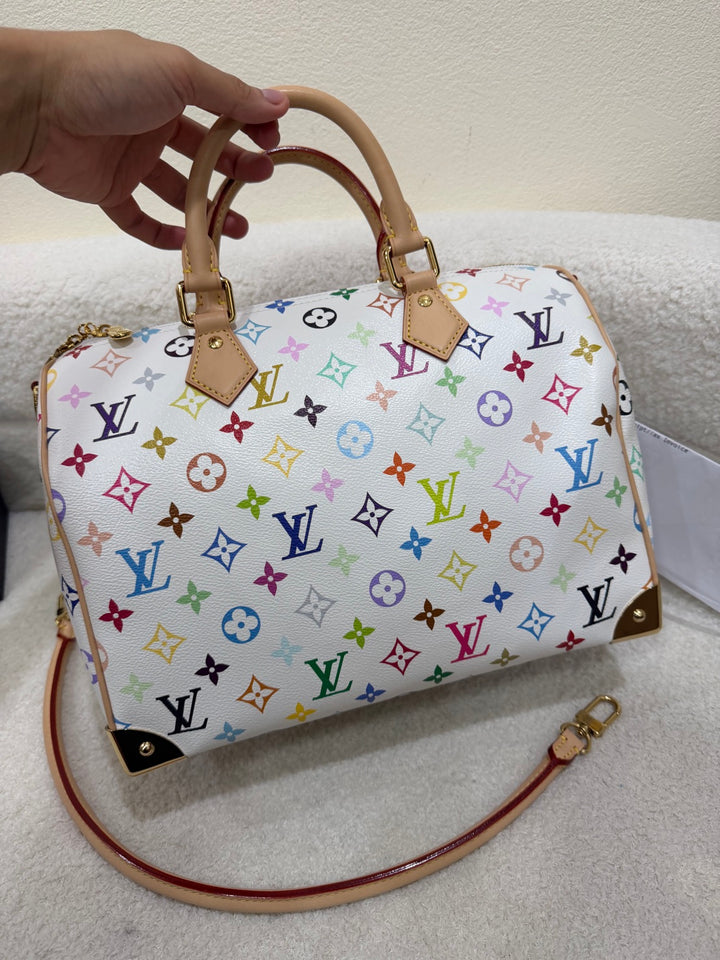LOUIS VUITTON LV x TM Murakami Multicolor White Speedy 30 New Style