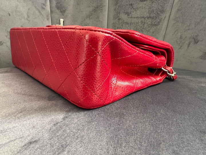 CHANEL 12A series 16 2012 Red Caviar SHW Medium Timeless ML Classic Double Flap Bag