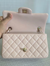 Load image into Gallery viewer, Chanel 23S 2023 Spring/Summer Collection Light Pink Lambskin champagne GHW Mini Rectangular Flap Bag
