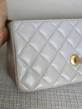 Load image into Gallery viewer, CHANEL 21A light Grey Lambskin Aged GHW Mini Rectangular Flap Bag with Top Handle
