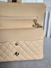Load image into Gallery viewer, CHANEL series 15 2011/2012 Beige Clair Caviar GHW Medium ML Timeless Classic Double Flap Bag
