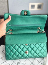 Load image into Gallery viewer, Chanel series 25 2018 18S collection Pearly Emerald Green Caviar LGHW Medium ML timeless Classic double flap bag
