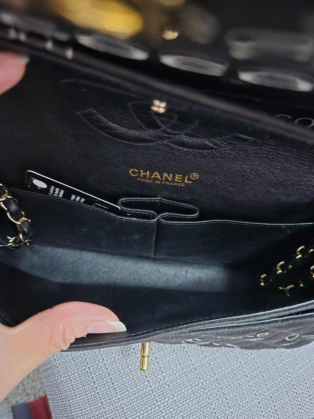 Chanel series 7 2002/2003 Black Canvas Quilted “COCO” Medium Classic Flap Light Gold Hardware