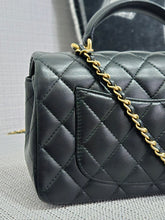 Load image into Gallery viewer, Chanel Black Lambskin GHW Top Handle Mini Rectangular Flap Bag
