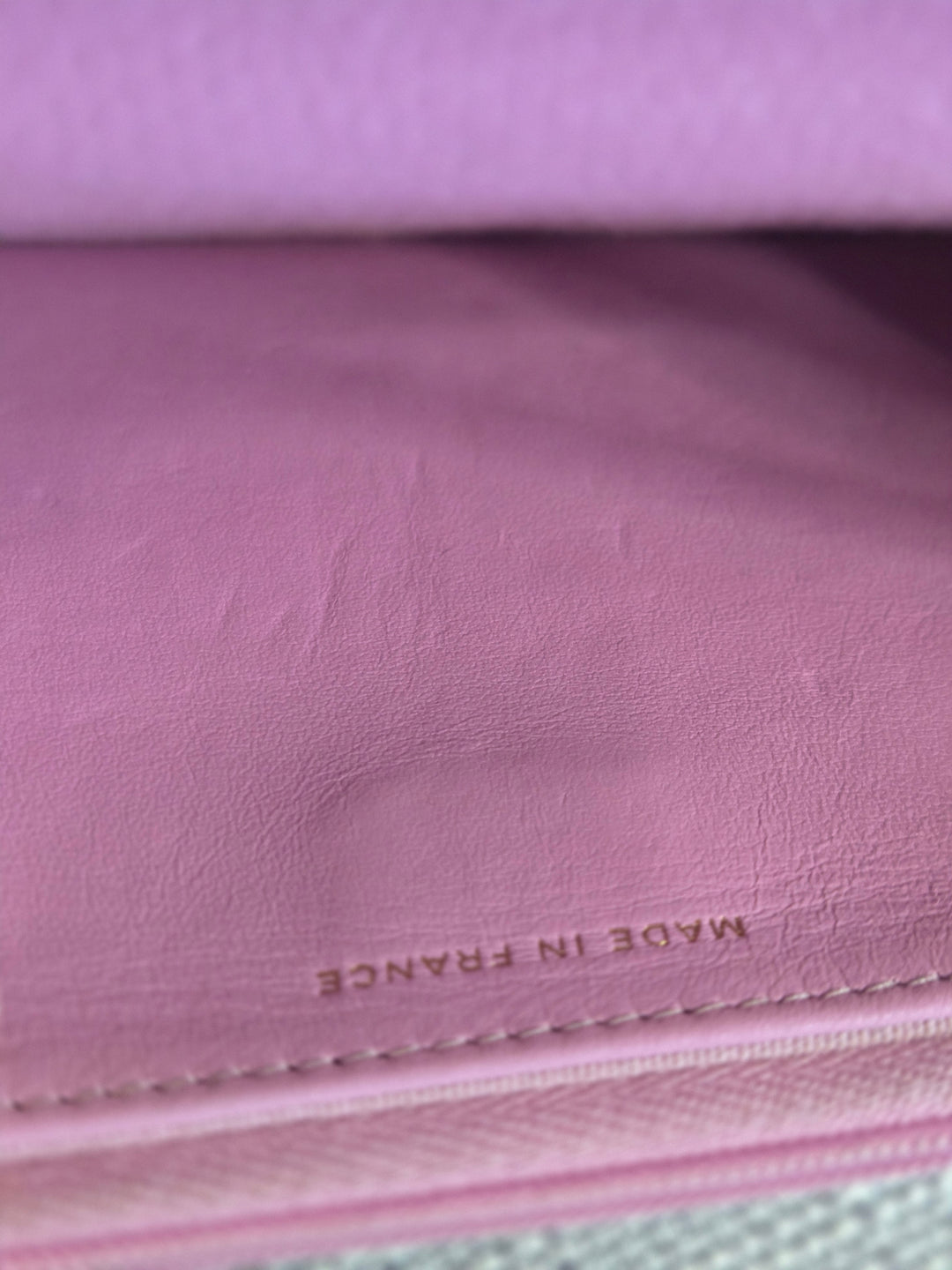 Chanel 23P Collection 2023 Mauve undertone Pink Caviar Champagne GHW Classic Wallet on chain (WOC)