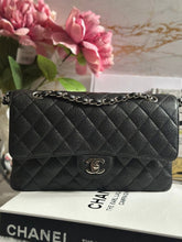 Load image into Gallery viewer, Chanel Series 18 (2014) Black caviar Silver hardware Medium ML Timeless Classic Double Flap Bag
