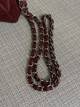 Load image into Gallery viewer, Chanel series 28 2019 Burgundy Lambskin Silver HW Mini Rectangular Flap Bag
