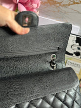 Load image into Gallery viewer, Chanel Series 18 (2014) Black caviar Silver hardware Medium ML Timeless Classic Double Flap Bag
