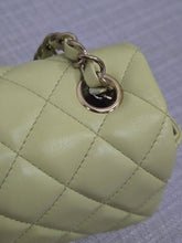 Load image into Gallery viewer, Chanel 23C 2022/2023 Cruise Collection Pastel Lime Green Lambskin Mini Rectangular Flap Bag with Champagne GHW
