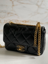 Load image into Gallery viewer, Chanel 22P Black Lambskin GHW Square mini flap bag

