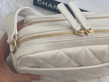 Load image into Gallery viewer, Chanel 22C White Calfskin GHW Small Camera Case Bag with Adjustable Strap
