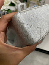 Load image into Gallery viewer, Chanel 21K 2021 Fall/Winter collection Glitter Iridescent Silver caviar SHW Medium ML 11.12 Timeless Classic Double Flap Bag
