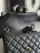 Load image into Gallery viewer, Chanel 2024 Black Lambskin Classic Mini Rectangular Flap Bag with Champagne GHW
