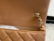 Load image into Gallery viewer, Chanel series 25 18S Collection Pearly Dark Beige Caviar Champagne Gold Hardware Mini Rectangular Flap Bag
