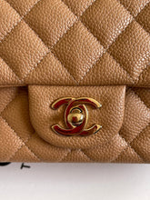Load image into Gallery viewer, Chanel series 25 18S Collection Pearly Dark Beige Caviar Champagne Gold Hardware Mini Rectangular Flap Bag
