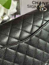 Load image into Gallery viewer, Chanel Series 18 (2014) Black caviar Silver hardware Medium ML Timeless Classic Double Flap Bag
