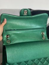 Load image into Gallery viewer, Chanel series 25 18S 2018 Spring/Summer Collection Pearly Emerald Green Caviar Champagne GHW Jumbo Timeless Classic Double Flap Bag
