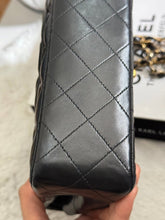 Load image into Gallery viewer, Chanel series 1 (circa 1989-1991) Black Lambskin 24K GHW Small Classic Double Flap Vintage Bag
