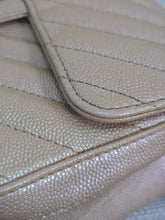 Load image into Gallery viewer, Chanel series 24 17B 2017 Fall/Winter Collection Iridescent Rose Gold Caviar Silver hardware Chevron Mini Rectangular Flap Bag
