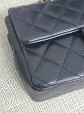Load image into Gallery viewer, Chanel series 18 14C 2014 Cruise Collection Navy Caviar SHW Classsic Mini Rectangular Flap Bag
