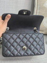 Load image into Gallery viewer, Chanel series 25 17K 2017 Fall/Winter Collection Limited Iridescent Charcoal Grey Calfskin SHW Mini Rectangular Flap Bag
