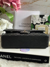 Load image into Gallery viewer, Chanel Series 18 (2014) Black caviar Silver hardware Medium ML Timeless Classic Double Flap Bag
