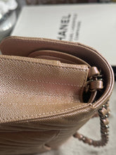 Load image into Gallery viewer, Chanel series 24 17B 2017 Fall/Winter collection Rose Gold Chevron Caviar Medium ML Timeless Classic Double Flap Bag with SHW
