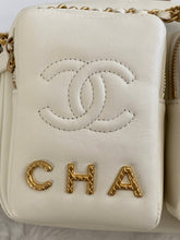 Load image into Gallery viewer, Chanel 22C White Calfskin GHW Small Camera Case Bag with Adjustable Strap
