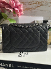 Load image into Gallery viewer, Chanel Series 18 (2014) Black caviar Silver hardware Medium ML Timeless Classic Double Flap Bag
