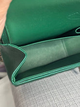 Load image into Gallery viewer, Chanel series 25 18S 2018 Spring/Summer Collection Pearly Emerald Green Caviar Champagne GHW Jumbo Timeless Classic Double Flap Bag
