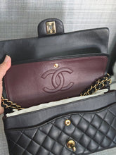 Load image into Gallery viewer, Chanel series 16 2012 Black Lambskin Medium ML Timeless Classic Double Flap Bag with GHW
