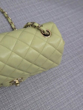 Load image into Gallery viewer, Chanel 23C 2022/2023 Cruise Collection Pastel Lime Green Lambskin Mini Rectangular Flap Bag with Champagne GHW
