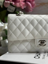 Load image into Gallery viewer, Chanel series 11 (2006-2008) White Caviar SHW Medium ML Timeless Classic Double Flap Bag
