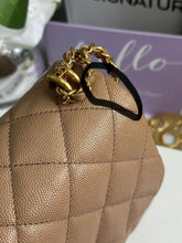 Load image into Gallery viewer, Chanel 22K Pre Fall/Winter 2022 Collection Dark Beige Caviar Aged GHW Coco First Mini Flap Bag
