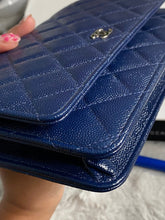 Load image into Gallery viewer, Chanel series 24 17B 2017 Fall/Winter Collection Navy Caviar SHW Classic Wallet on chain (WOC)
