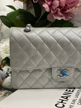 Load image into Gallery viewer, Chanel 21K 2021 Fall/Winter collection Glitter Iridescent Silver caviar SHW Medium ML 11.12 Timeless Classic Double Flap Bag
