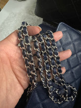 Load image into Gallery viewer, Chanel series 24 17B 2017 Fall/Winter Collection Navy Caviar SHW Classic Wallet on chain (WOC)
