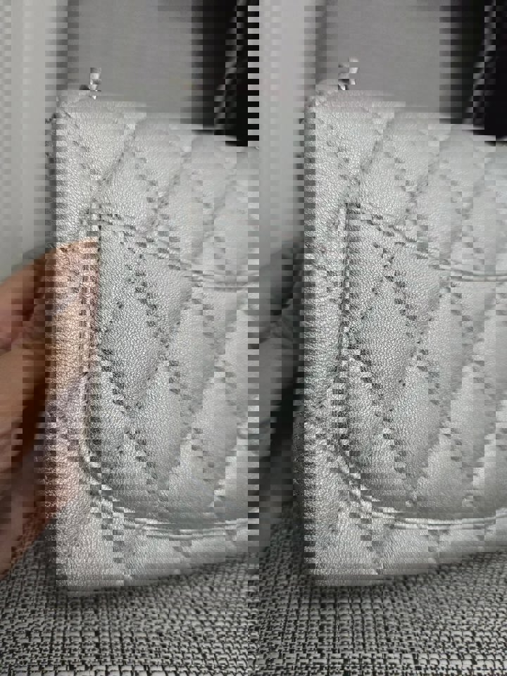 Chanel Series 31 21P 2021 Pre Spring/Summer Collection Iridescent Silver lambskin SHW Square Mini Flap Bag