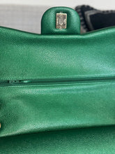 Load image into Gallery viewer, Chanel series 25 18S 2018 Spring/Summer Collection Pearly Emerald Green Caviar Champagne GHW Jumbo Timeless Classic Double Flap Bag
