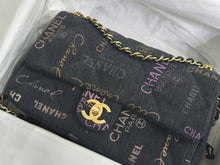 Load image into Gallery viewer, Chanel 22P collection Black Denim Mood Flap Bag with Aged GHW size Medium (25 cms)
