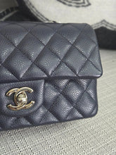 Load image into Gallery viewer, Chanel series 18 14C 2014 Cruise Collection Navy Caviar SHW Classsic Mini Rectangular Flap Bag
