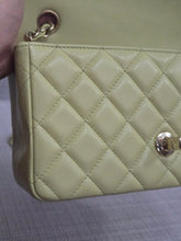 Load image into Gallery viewer, Chanel 23C 2022/2023 Cruise Collection Pastel Lime Green Lambskin Mini Rectangular Flap Bag with Champagne GHW
