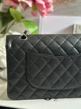 Load image into Gallery viewer, Chanel Series 18 (2014) Black caviar Silver hardware Medium ML Timeless Classic Double Flap Bag

