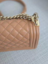 Load image into Gallery viewer, Chanel 21K 2021 Fall/Winter Collection Caramel Brown Caviar shiny champagne GHW Small Le Boy Flap Bag
